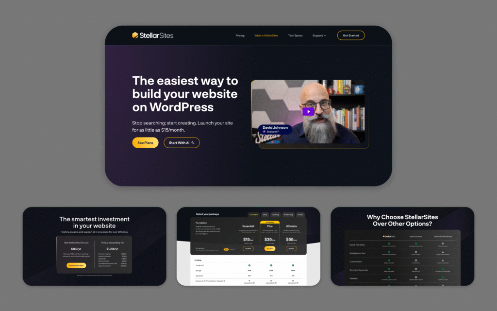 StellarSites website screenshots